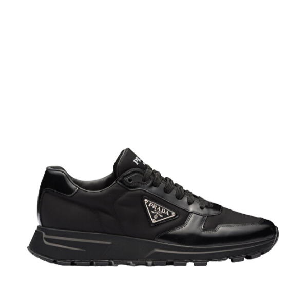 Prada Re-Nylon and Leather  Black Sneakers