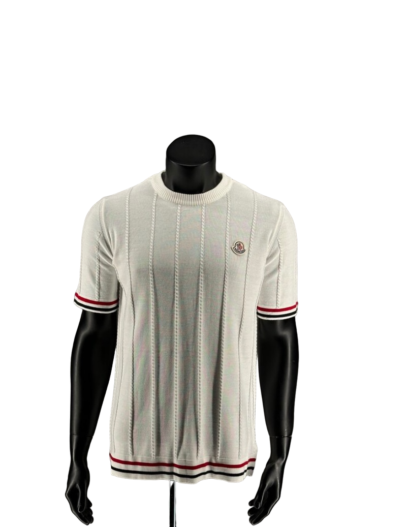 MONCLER Black And White Knitted T-Shirt