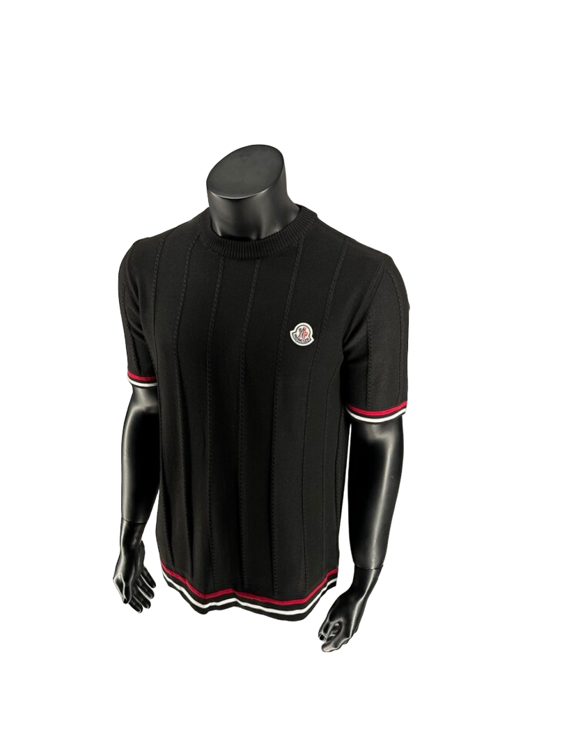 MONCLER Black And White Knitted T-Shirt
