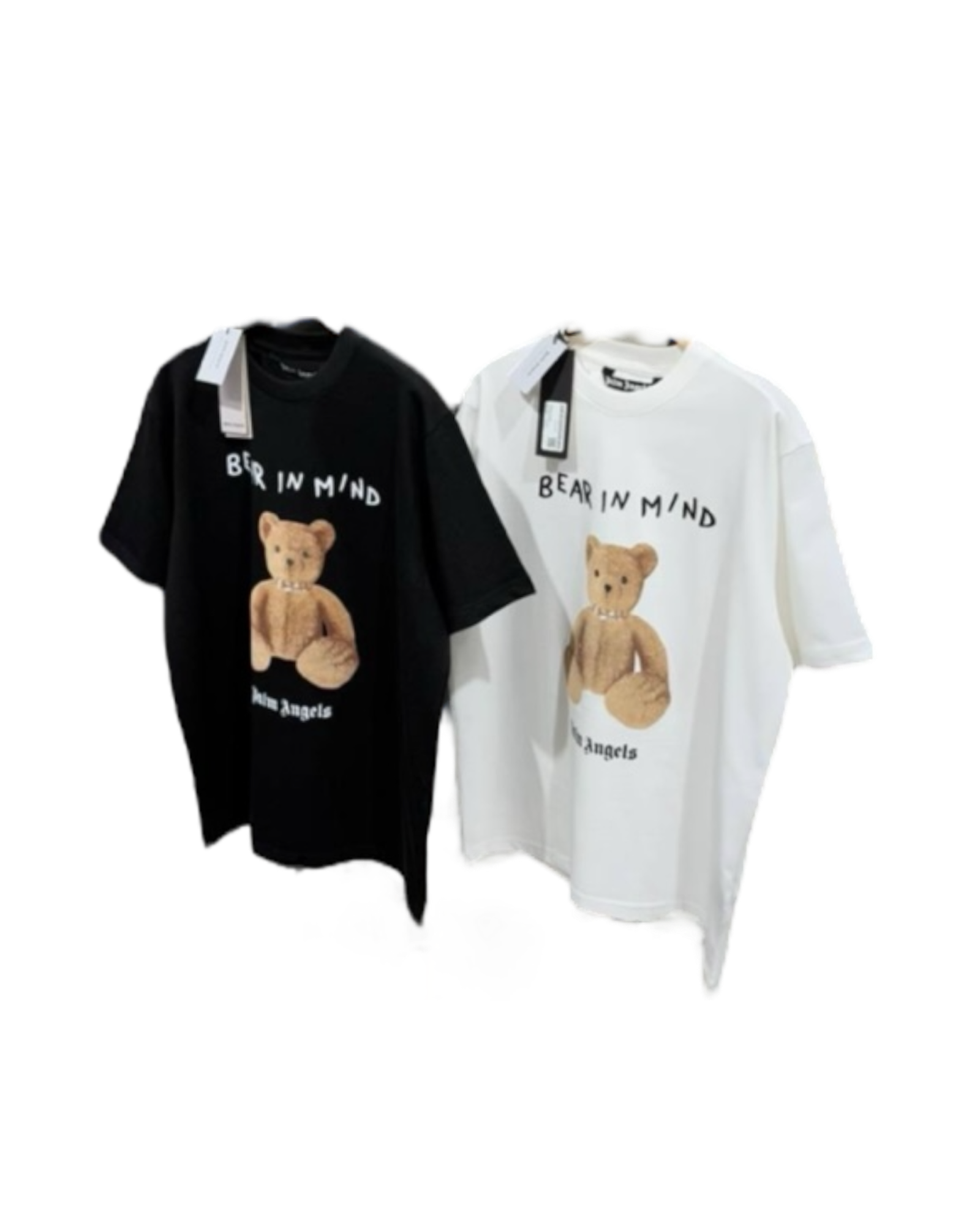 Palm Angels  Black And White T-Shirt