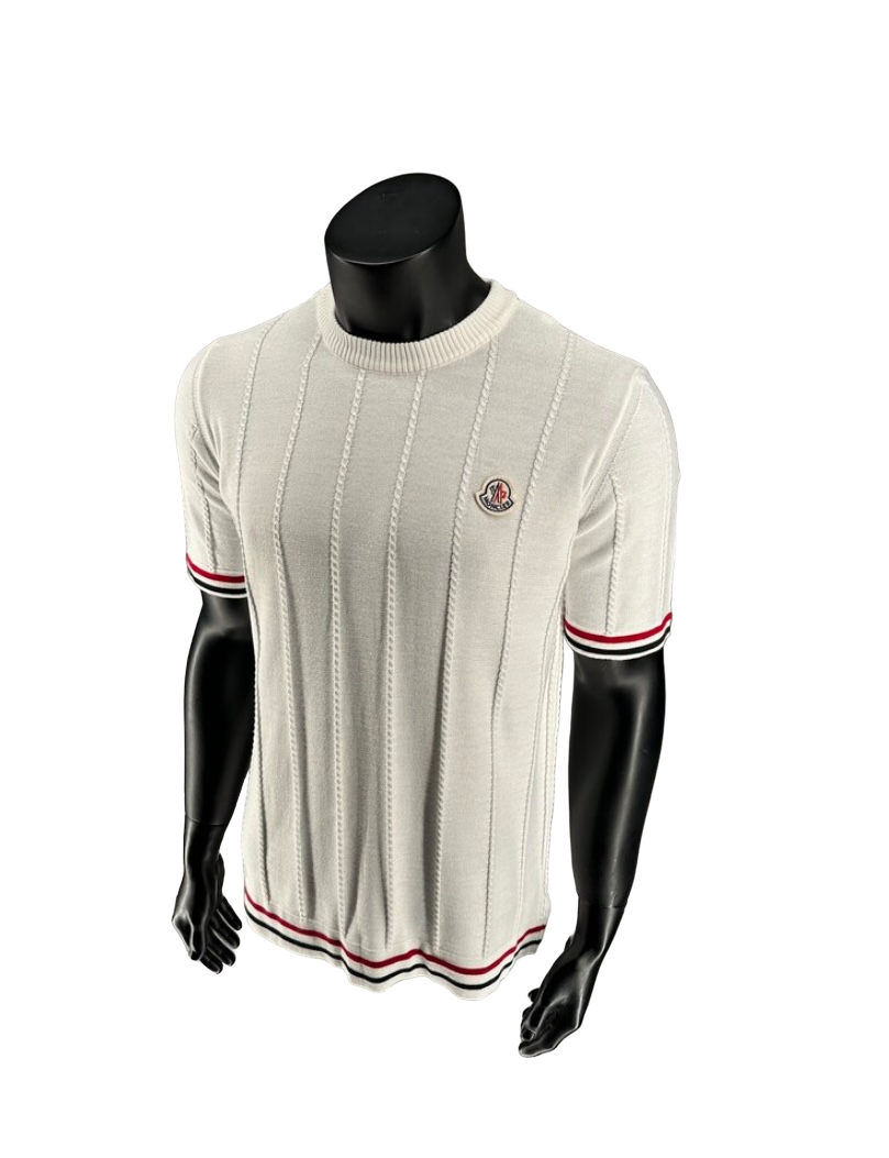 MONCLER Black And White Knitted T-Shirt