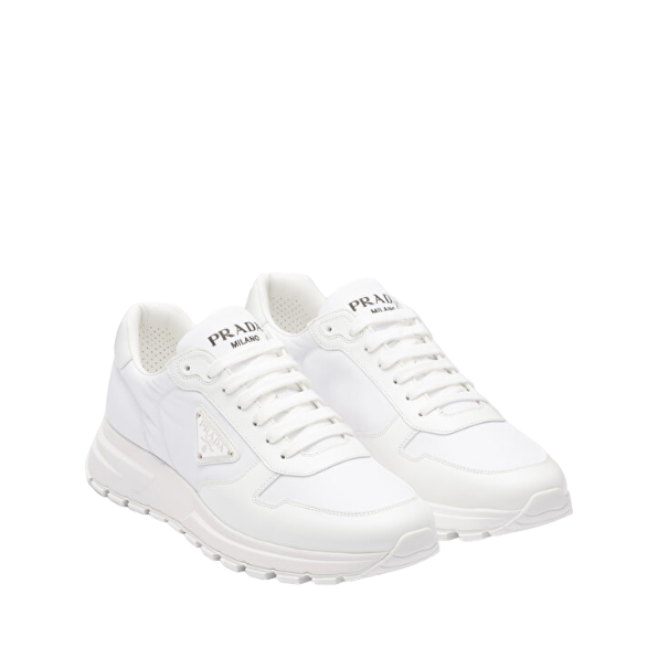 Prada Re-Nylon and Leather White  Sneakers