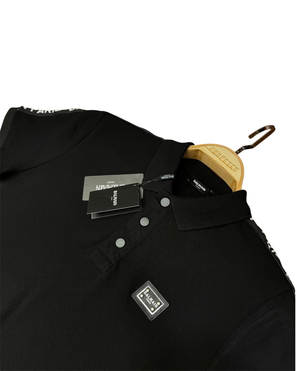 Balmain Black Polo T-Shirt