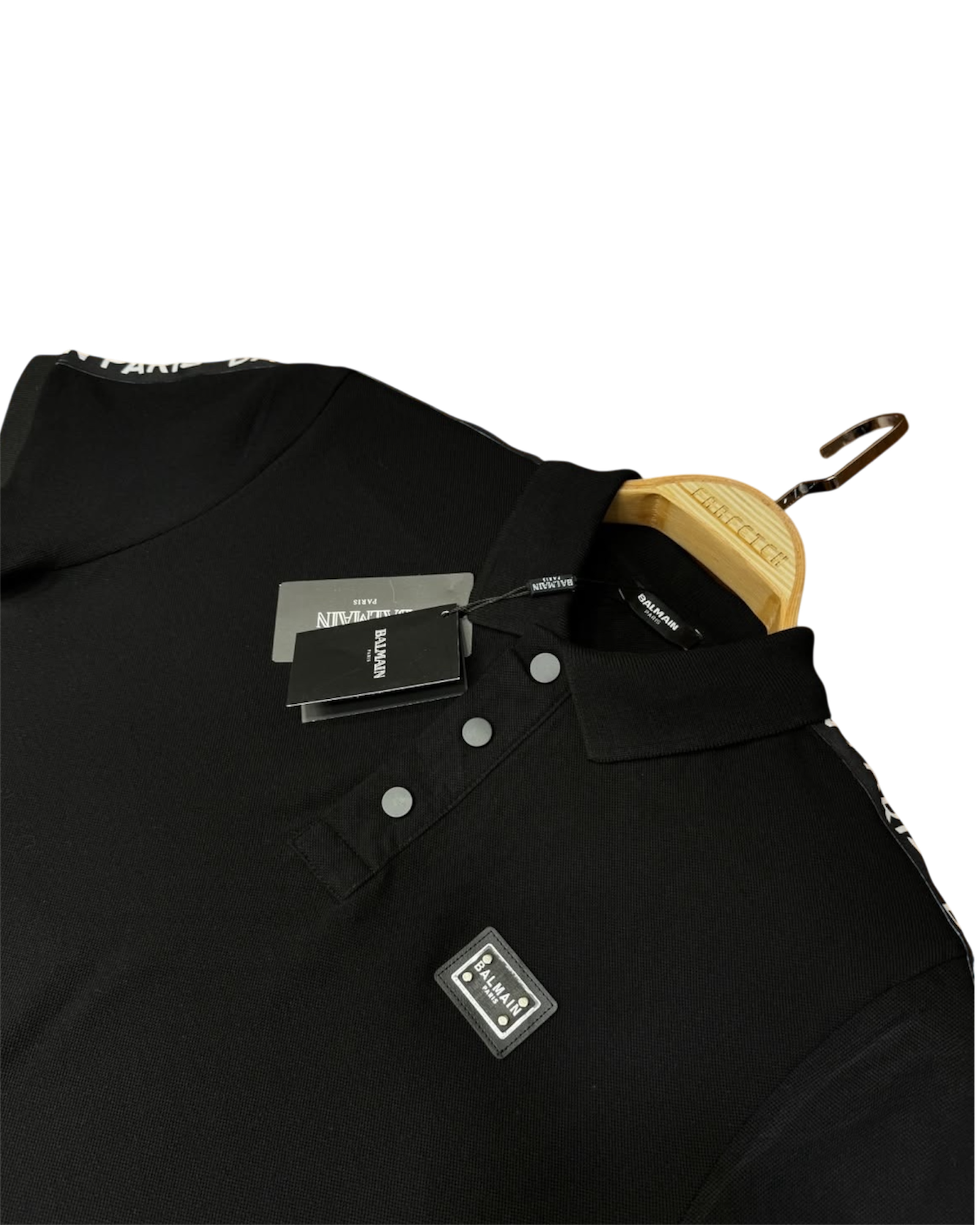 Balmain Black Polo T-Shirt