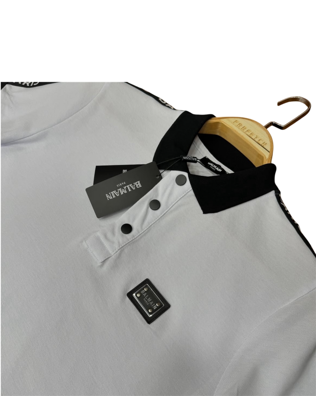 Balmain White Polo T-Shirt