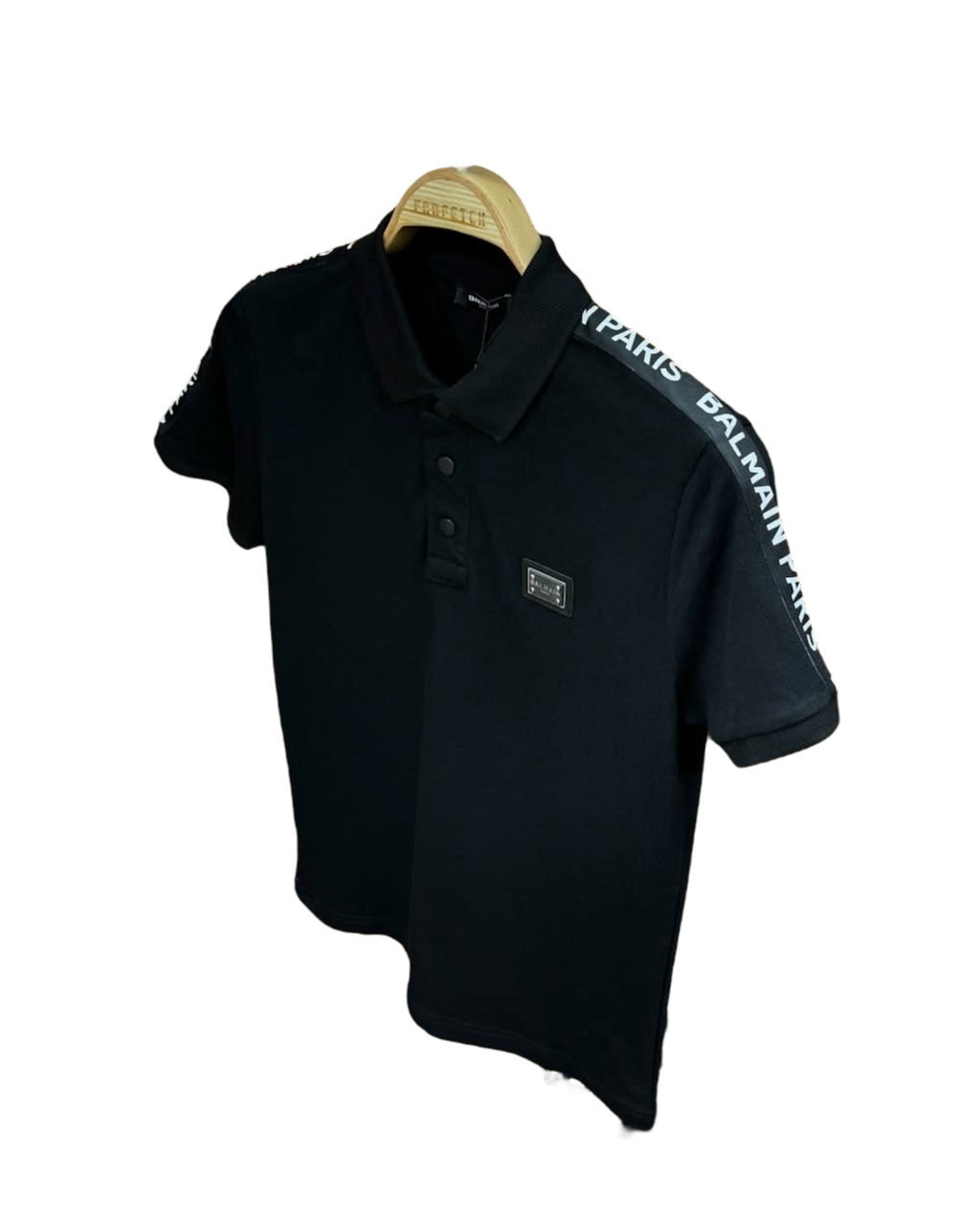 Balmain Black Polo T-Shirt