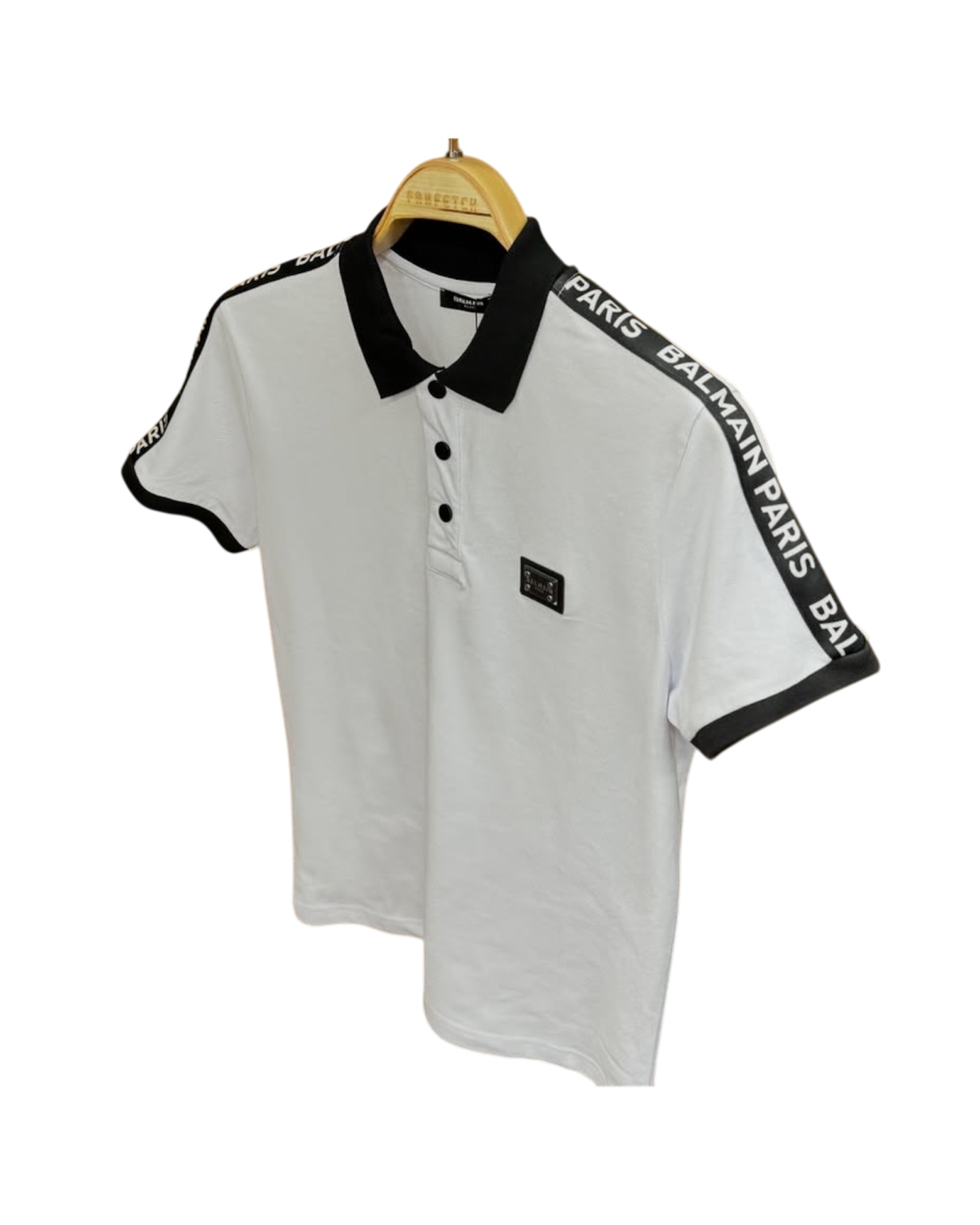 Balmain White Polo T-Shirt