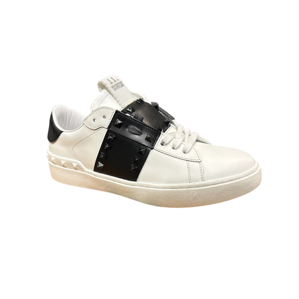 Valentino White/Black Leather Shoes