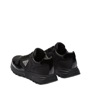 Prada Re-Nylon and Leather  Black Sneakers