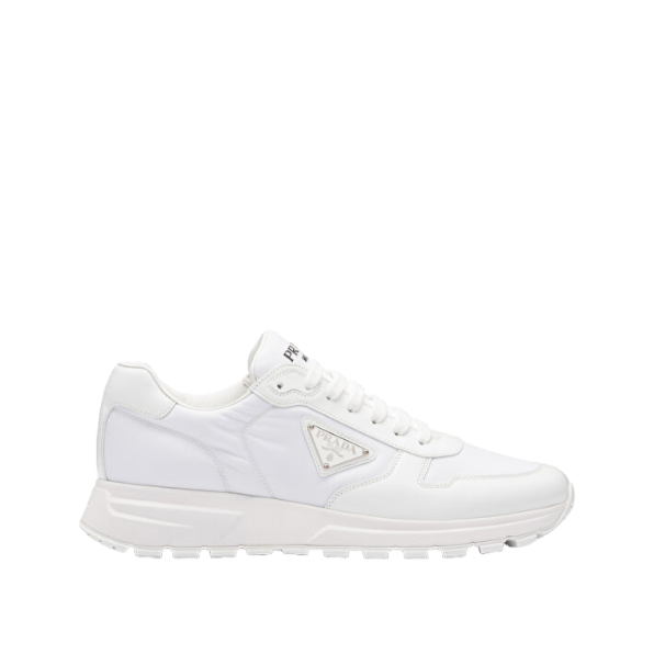 Prada Re-Nylon and Leather White  Sneakers