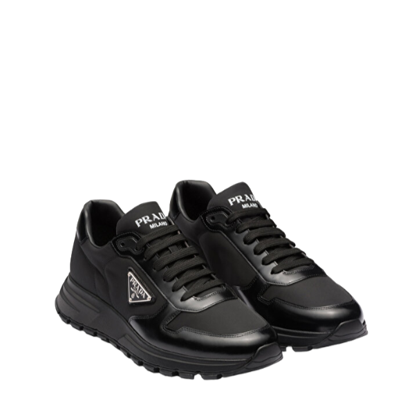 Prada Re-Nylon and Leather  Black Sneakers